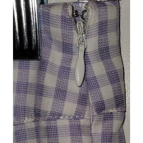 CYRUS Purple and White Gingham Plaid High Rise Cropped Pants Plus Size 8 - Picture 5 of 5